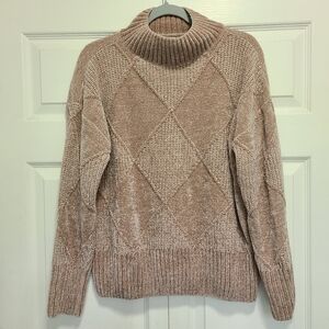 Christian Siriano‎ Tan Cowl Neck Sweater Size Large Cozy